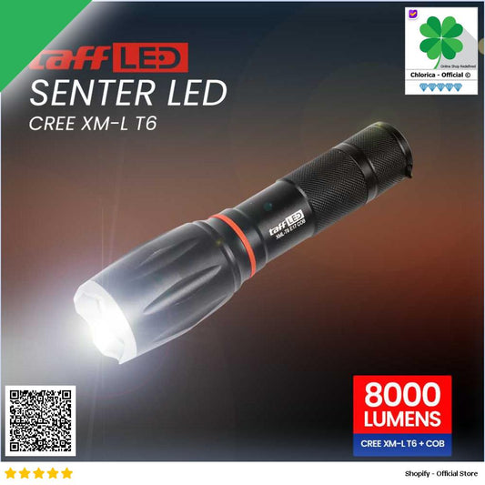 TaffLED Paket Senter LED Torch Cree XM L T6 E17 COB