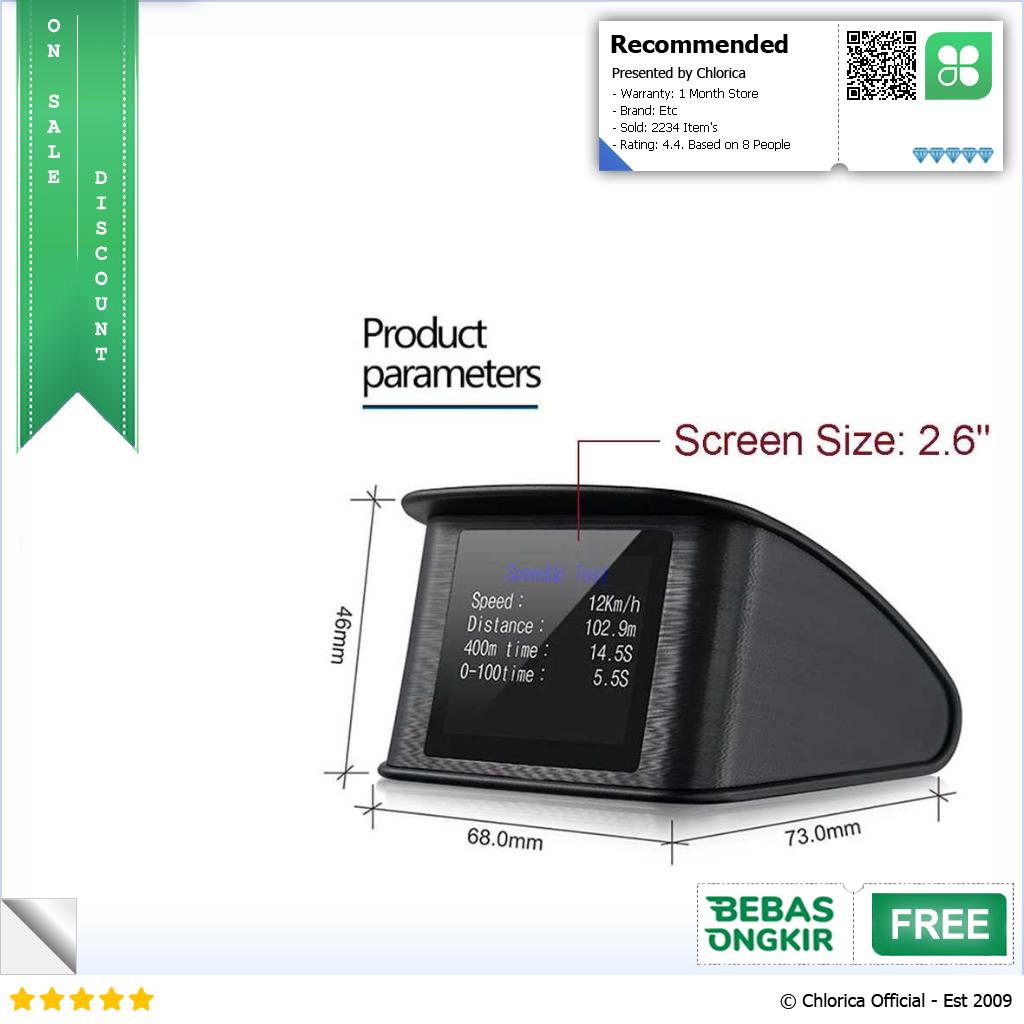 Display HUD Mobil OBD2 On board Computer Speedometer P10