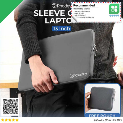 Rhodey Sleeve Case Laptop Universal Protective Bag Neoprene with Pouch AK03