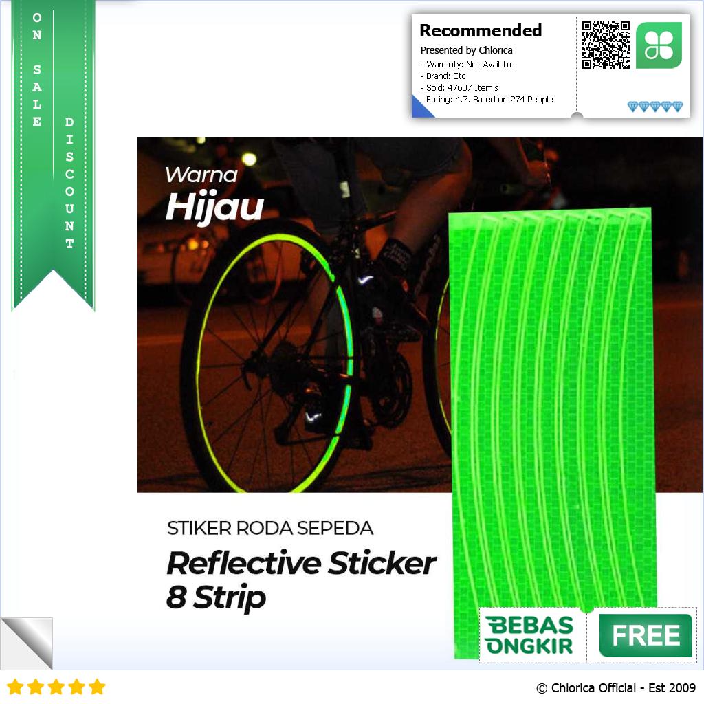 Stiker Roda Sepeda Bicycle Wheel Reflective Sticker 8 Strip A 0001