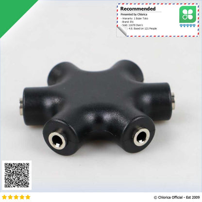 ALLOYSEED 6 Way Port Male to 5 Female Audio Earphone 3.5mm Splitter JLT108