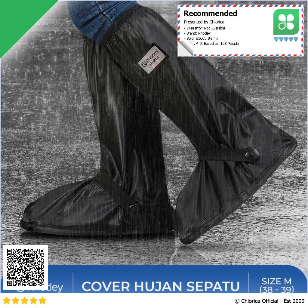 Rhodey Jas Hujan Sepatu Anti Air Shoes Cover PVC Zipper with Reflector H 212