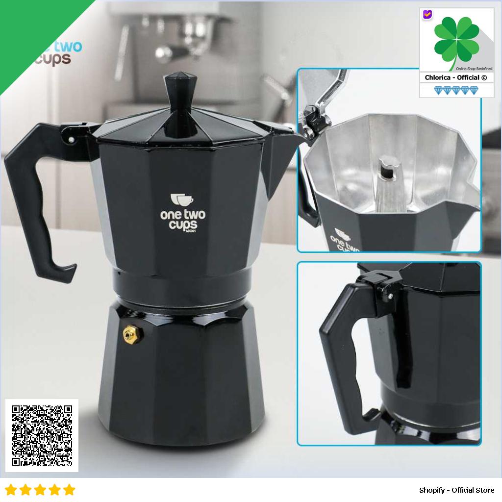 One Two Cups Teko Kopi Moka Pot Espresso Coffee Maker Stovetop Filter MX001