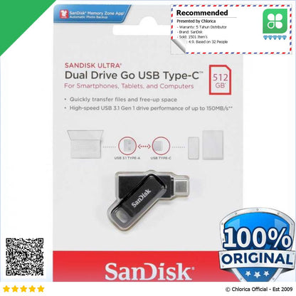 SanDisk Ultra Dual Drive Go USB Type C 3.1 Gen 1 SDDDC3