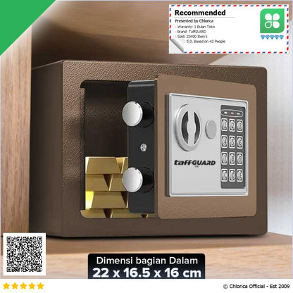 TaffGUARD Kotak Brankas Hotel Mini Password Safe Deposit Box 4.6L 17E