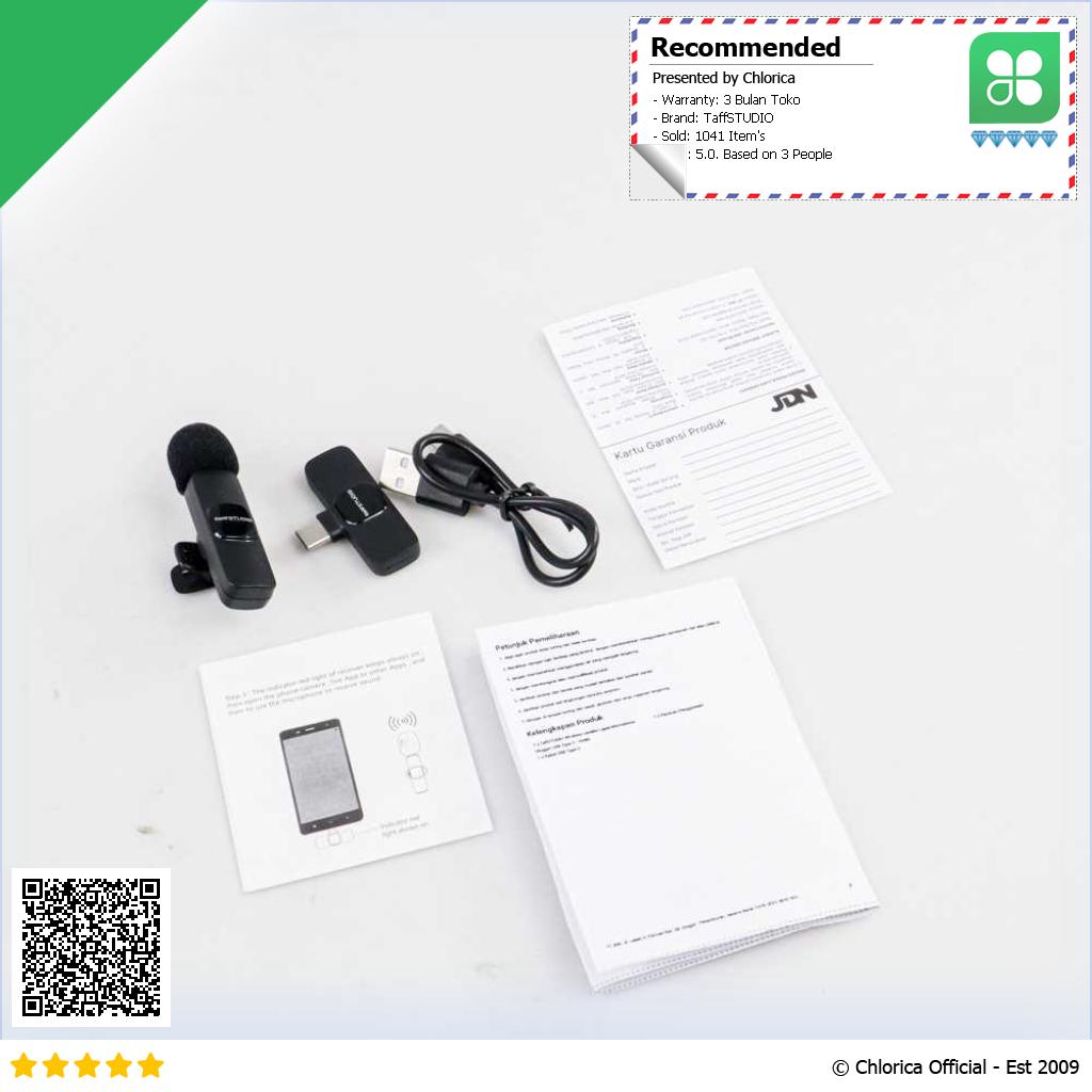 TaffSTUDIO Wireless Lavalier Lapel Microphone Vlogger USB Type C HO86