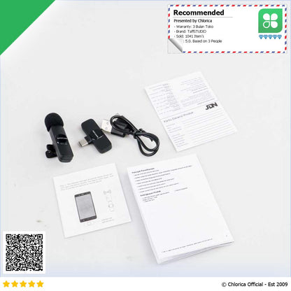 TaffSTUDIO Wireless Lavalier Lapel Microphone Vlogger USB Type C HO86