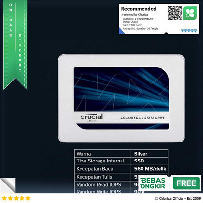 Crucial MX500 SSD 560MB s SATA III 2.5 Inch