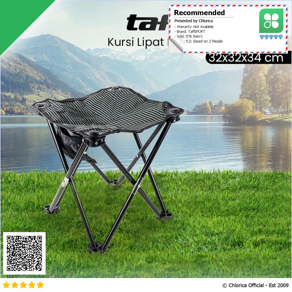 TaffSPORT Kursi Lipat Outdoor Mancing Camping Portable 32 x 32 x 34cm A149