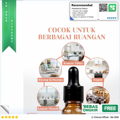 Taffware HUMI Pure Essential Oils Fragrance Minyak Aromatherapy 10ml RH 25