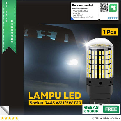 KAFOLEE Lampu Sein Mobil LED Cross Flow 3014 SMD 7443 T20 1 PCS AS720