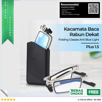 FANCC Kacamata Baca Rabun Dekat Glasses Anti Blue Light Lensa Plus F400