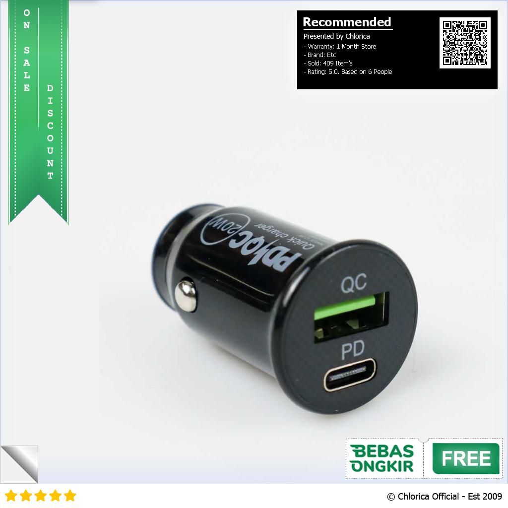 KUULAA Car Charger Mobil USB 2 Port USB Type C PD 3A QC3.0 20W A318