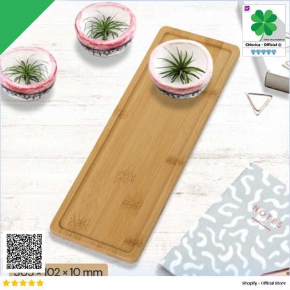 WITUSE Alas Tatakan Pot Tanaman Minimalis Persegi Panjang Bamboo Tray EQF301