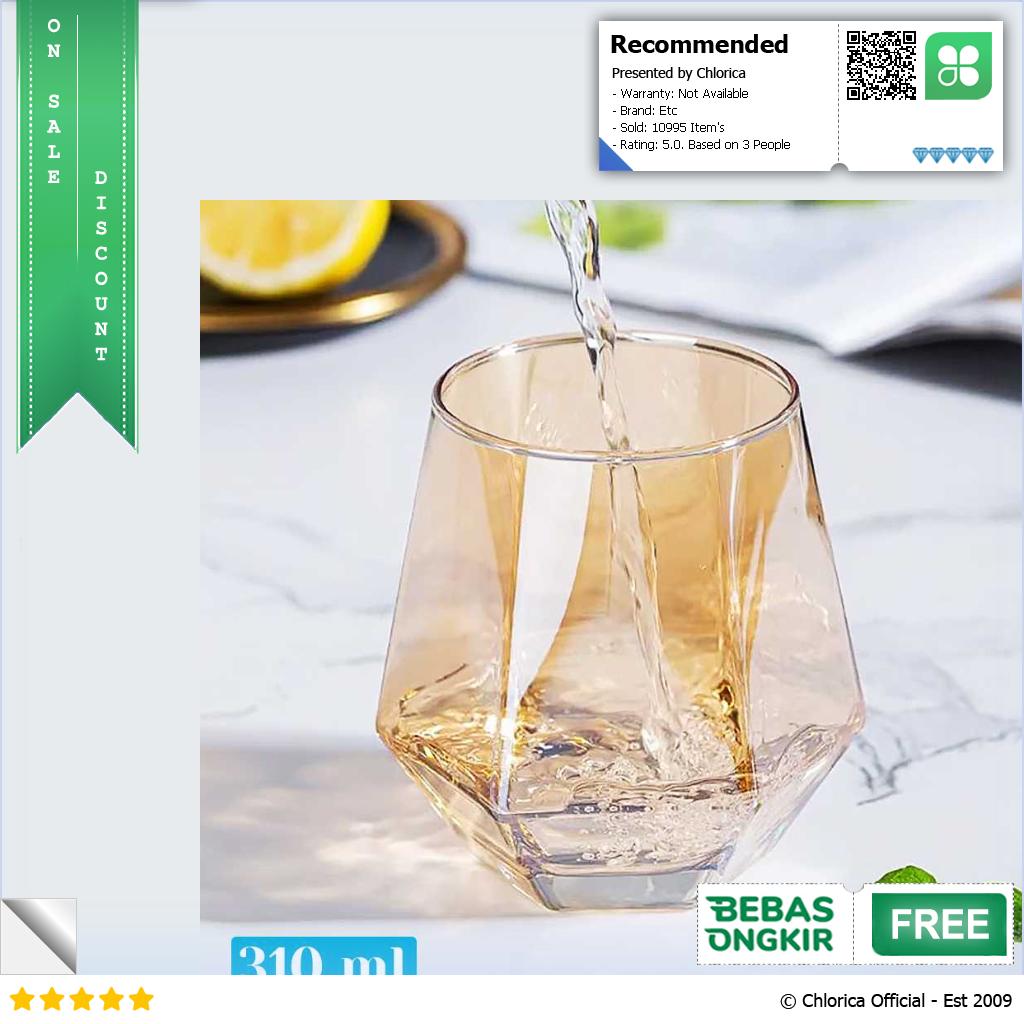 GLASSWARE Gelas Minuman Diamond Crystal Borosilicate Glass 310 ml GW107