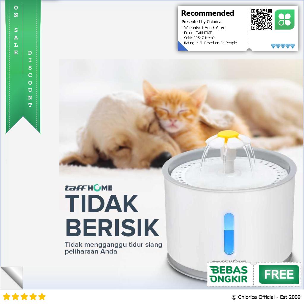 TaffHOME Water Dispenser Fountain Tempat Minum Anjing 2.4L DR008