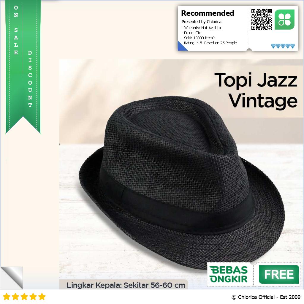 Yingrui Topi Fedora Unisex Laken Hat Jazz Classic Vintage M 38