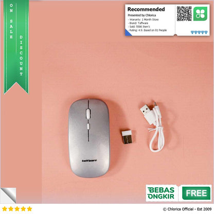 Taffware Silent Mouse Wireless 2.4G Rechargeable HS 09