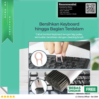 TaffHOME Sikat Pembersih Keyboard Folding 7 in 1 with Key Puller Q6E