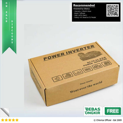 Taffware Power Inverter Mobil Pure Sine Wave DC 12V to AC 220V 1000W NBQ1000W