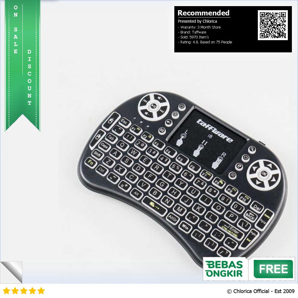 Taffware Air Mouse Wireless Mini Keyboard RGB 2.4GHz Dengan Touch Pad I8