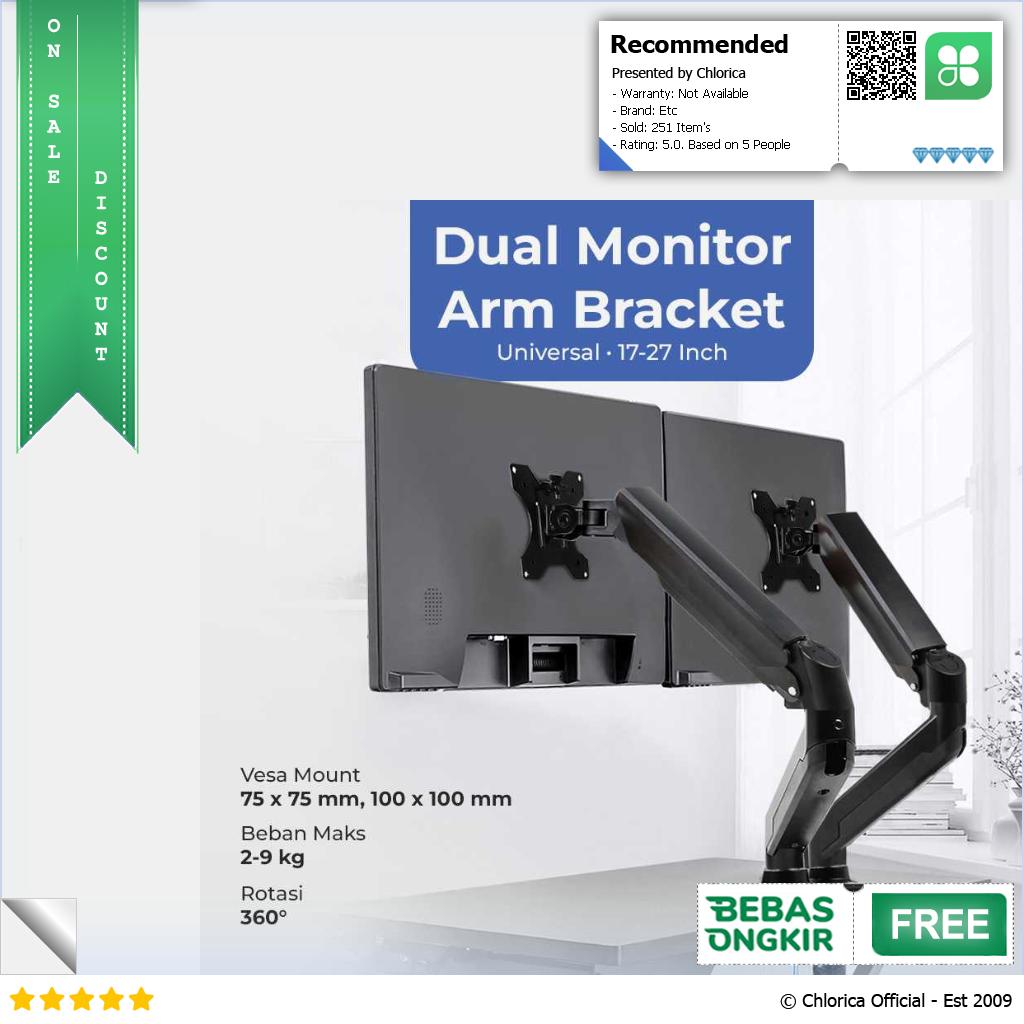 Bracket TV Table Mount Dual Arm VESA 100 x 100 for 17 27 Inch TV NB F160