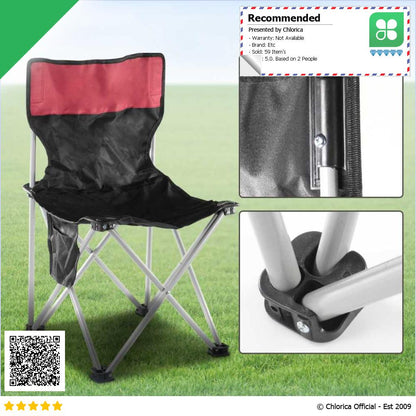 LAKIKA Kursi Lipat Outdoor Mancing Camping Foldable Chair with Pocket LK4