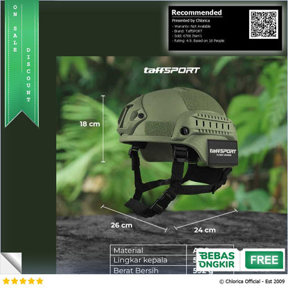 TaffSPORT Helm Tactical Airsoft Gun Paintball CS SWAT Helmet MICH2000