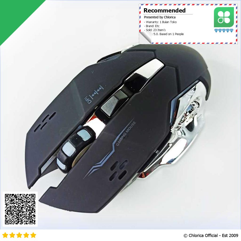 T WOLF Mouse Gaming Silent LED Wireless USB 2.4GHz 600mAh 1600 DPI Q13