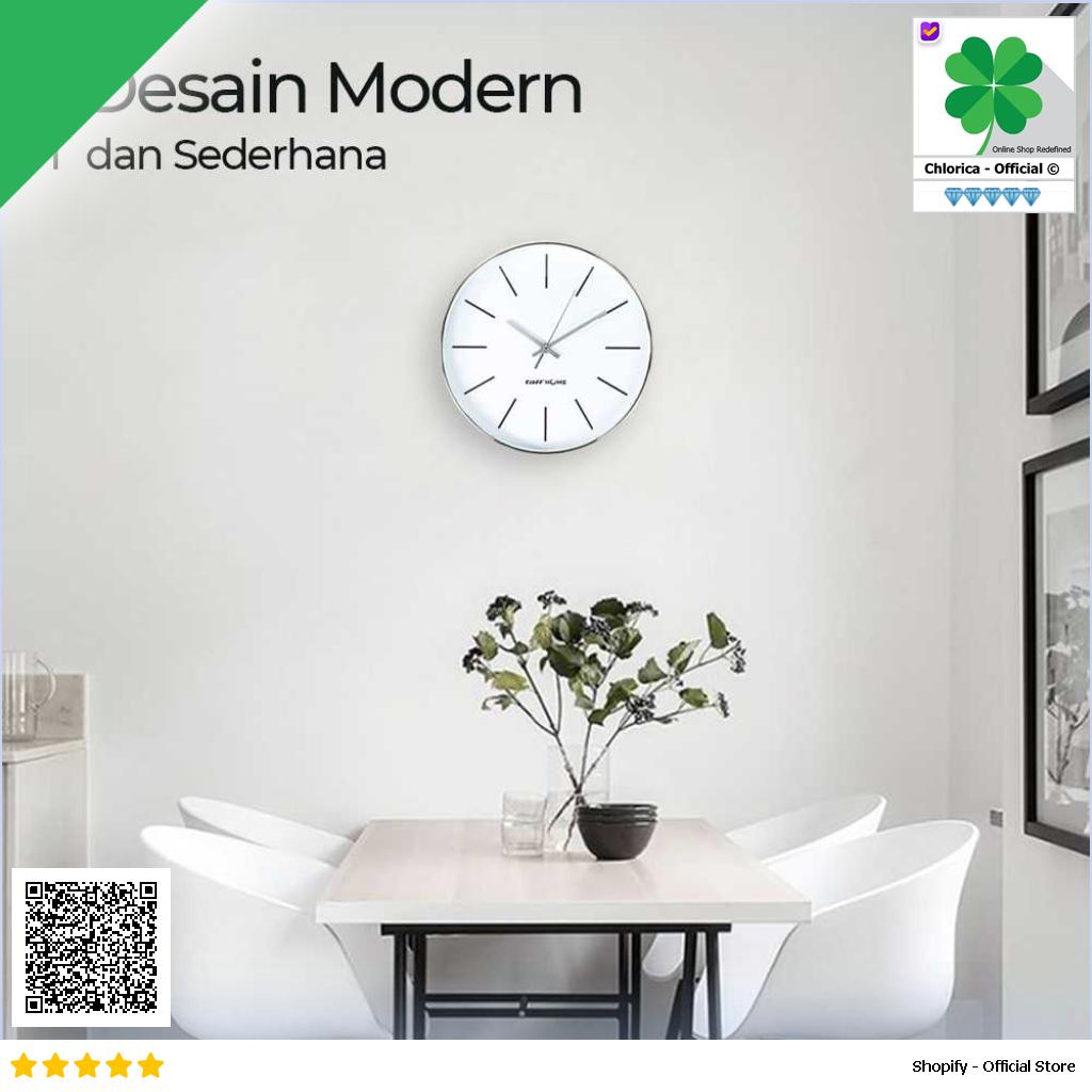 TaffHOME Jam Dinding Bulat Silent Movement Quartz Model Modern H6589