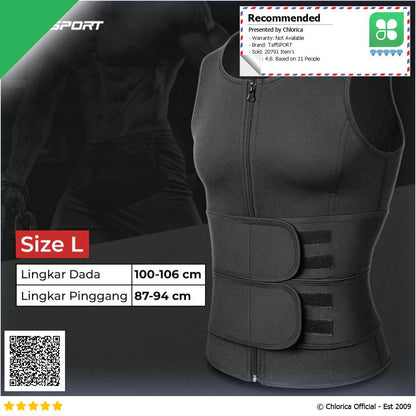 TaffSPORT Korset Pembentuk Badan Pria Waist Fat Burner Double Velcro MWL10