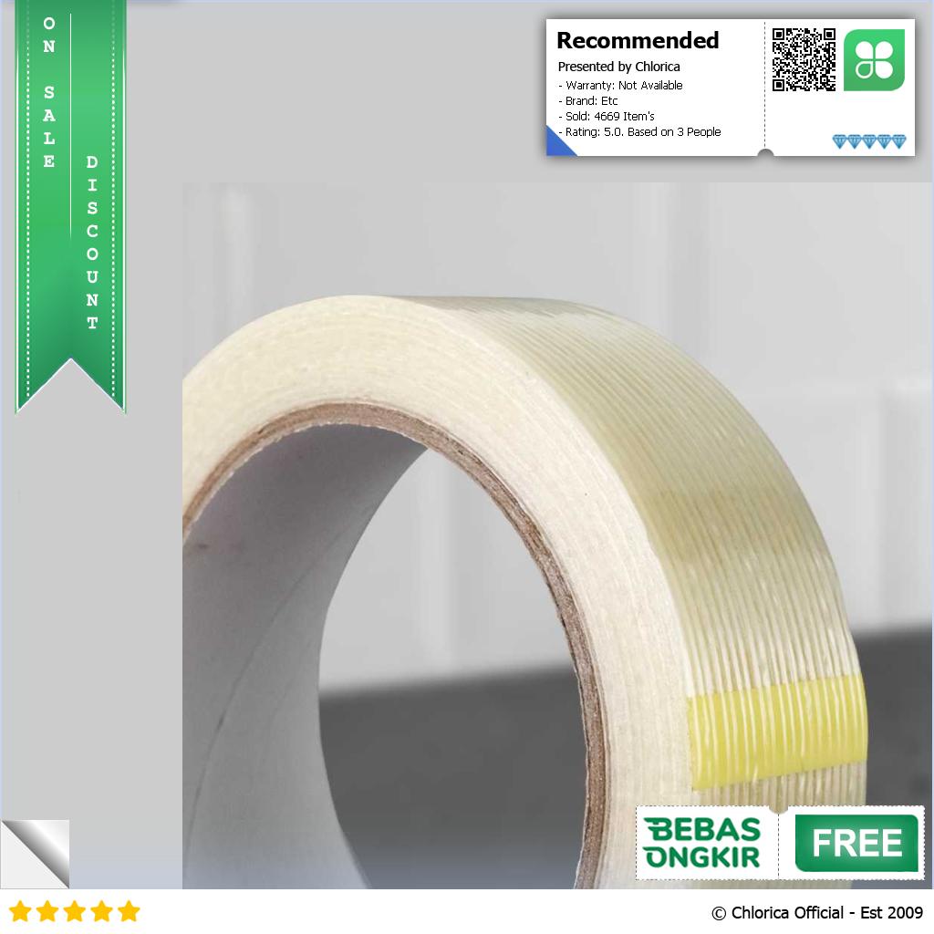 YX Lakban Super Strong Fiber Tape Isolasi Bening 25M GF25M