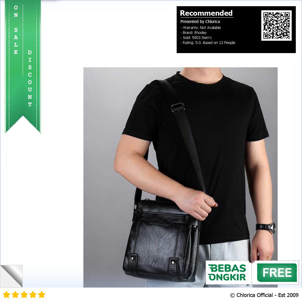 Rhodey Tas Selempang Pria Messenger Bag PU Leather dengan Dompet 15036