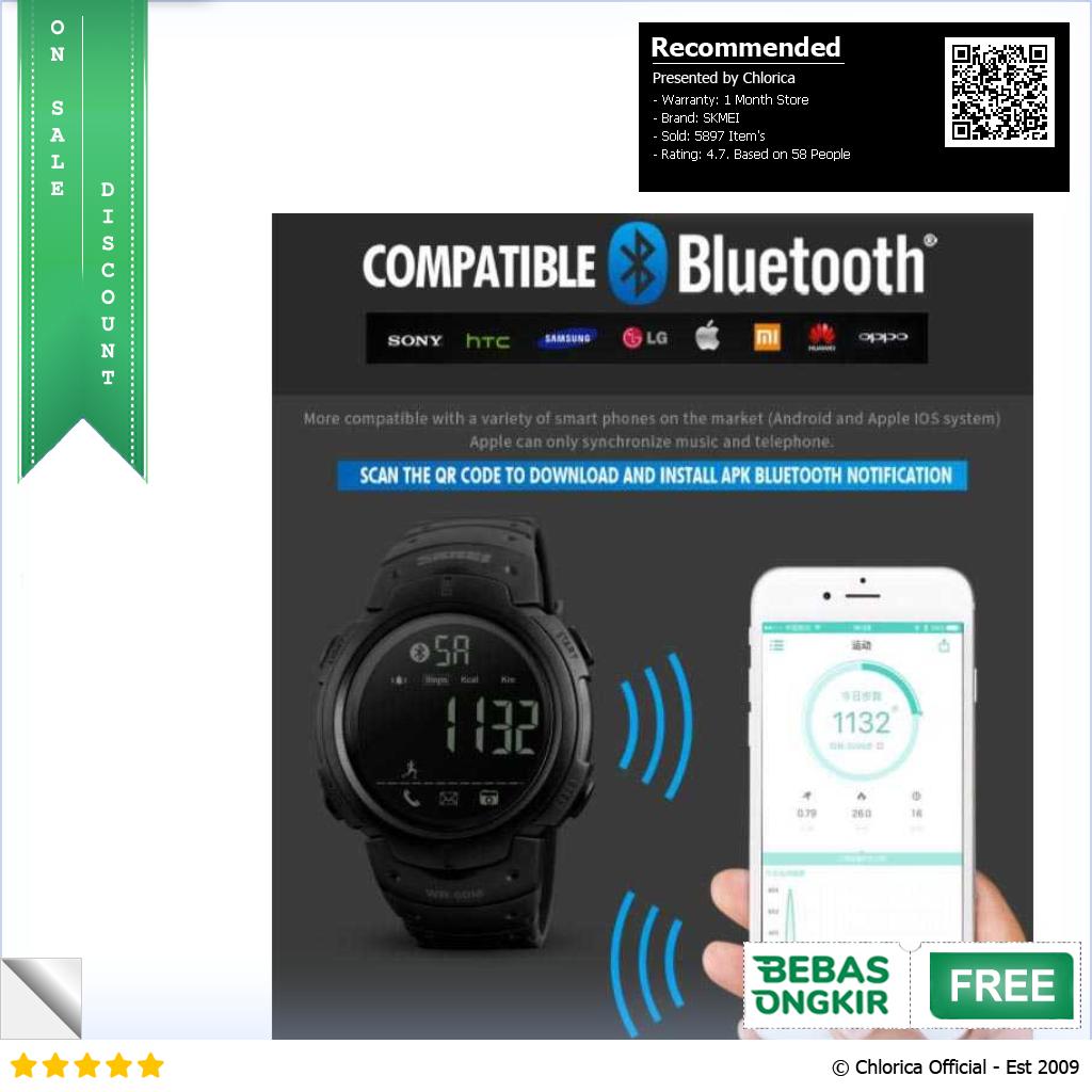 SKMEI Jam Tangan Olahraga Smartwatch Bluetooth 1301