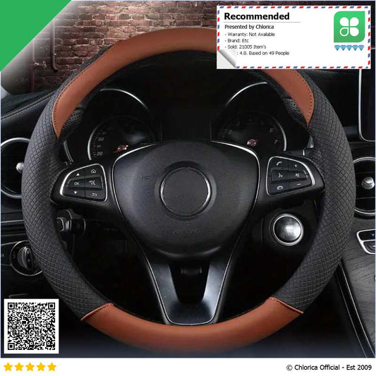 FORAUTO Cover Setir Mobil Bahan Kulit Non Slip Steering Wheel 38 cm V70