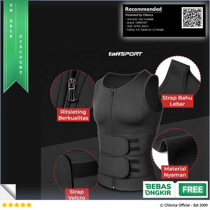 TaffSPORT Korset Pembentuk Badan Pria Waist Fat Burner Double Velcro MWL10