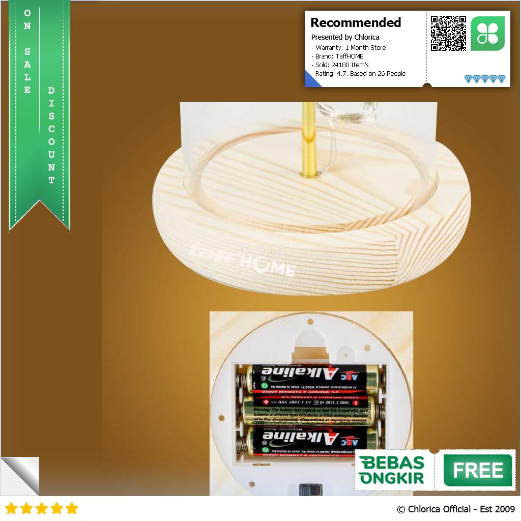 TaffHOME Lampu Meja Hias LED Mawar Beauty and The Beast Warm White AC01