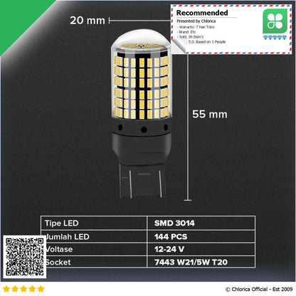 KAFOLEE Lampu Sein Mobil LED Cross Flow 3014 SMD 7443 T20 1 PCS AS720