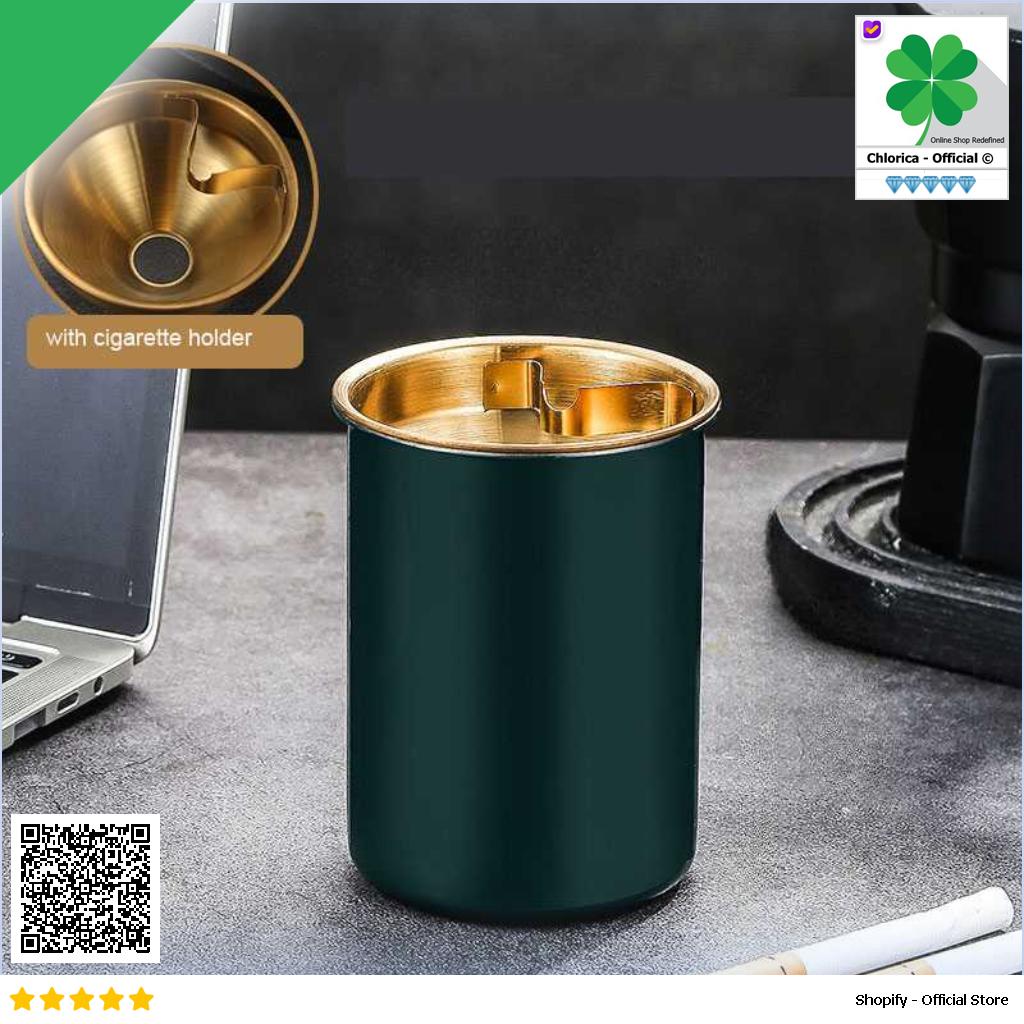 HOME LIVING Asbak Rokok Stainless Steel Windproof Ashtray HL7