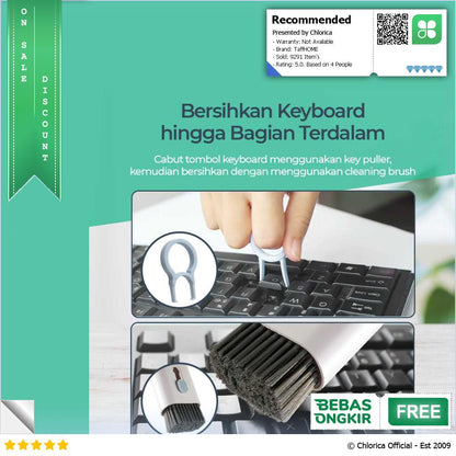 TaffHOME Sikat Pembersih Keyboard Folding 7 in 1 with Key Puller Q6E