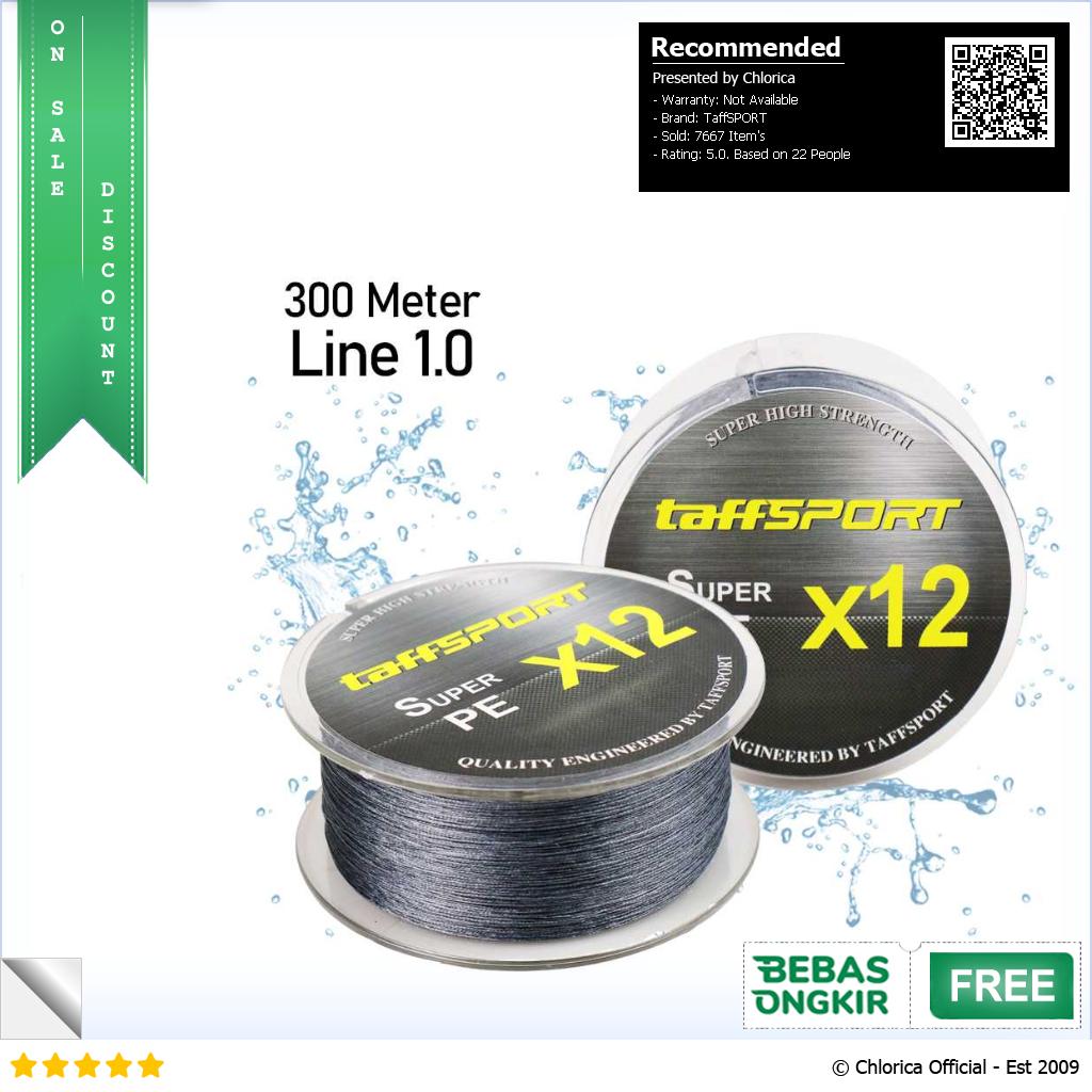 TaffSPORT Senar Tali Benang Pancing Fishing Line Super PE Braided 300M X12