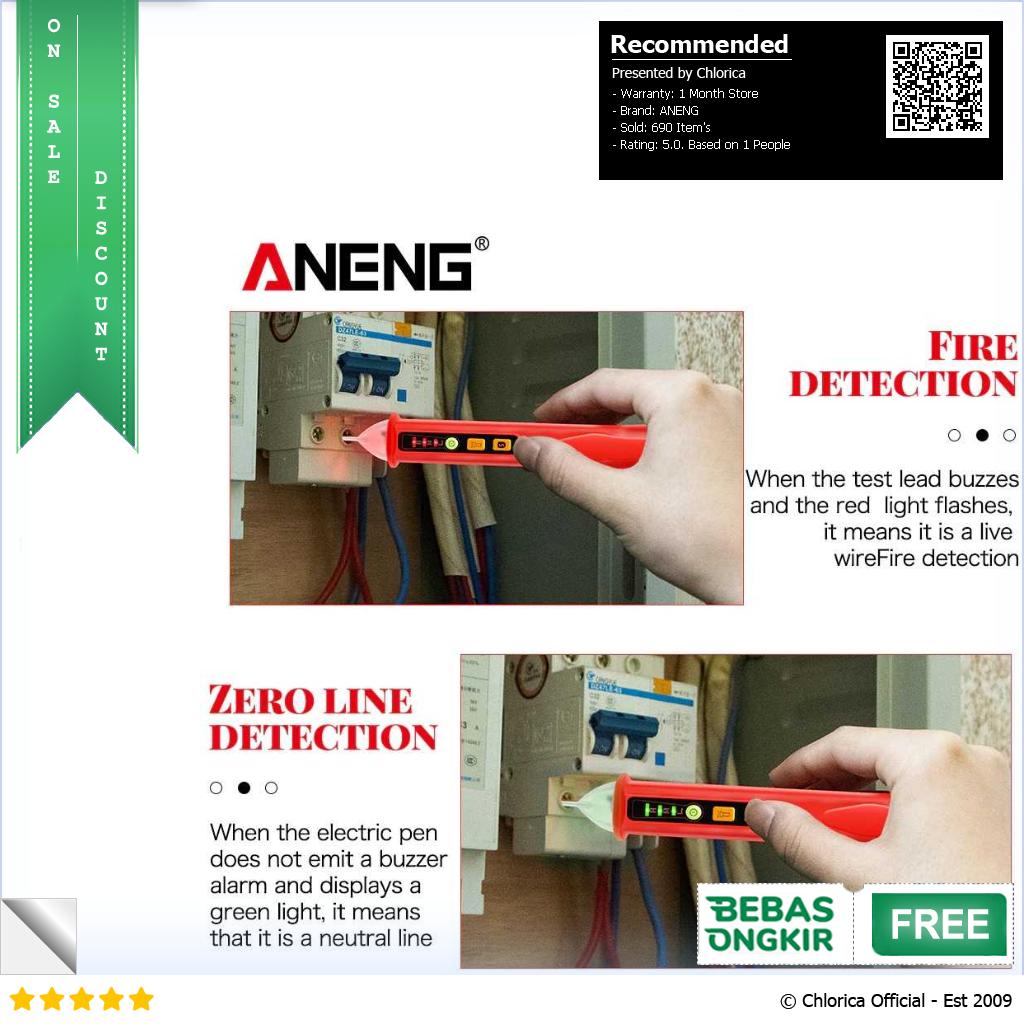 ANENG Tespen Tester Pen Non Contact AC Voltage Detector 12 1000V VD420A