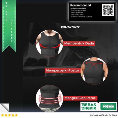 TaffSPORT Korset Pembentuk Badan Pria Waist Fat Burner Double Velcro MWL10