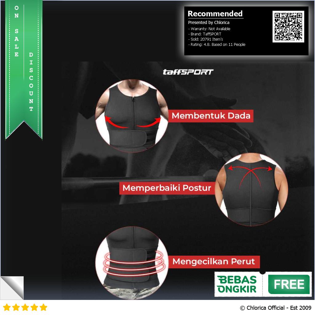 TaffSPORT Korset Pembentuk Badan Pria Waist Fat Burner Double Velcro MWL10