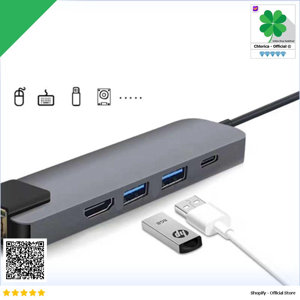 EDUP USB Type C Hub 5 in 1 LAN HDMI Pass Through Charging YC 206