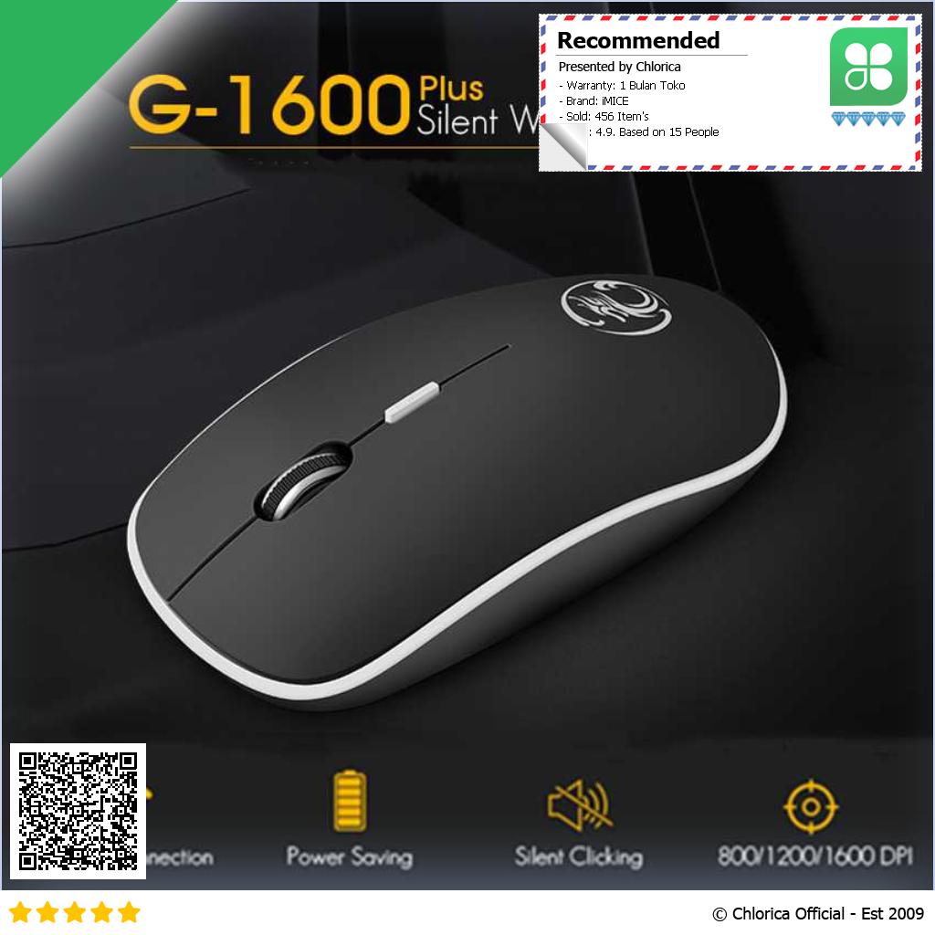 iMICE Super Slim Silent Optical Wireless Mouse 2.4GHz 1600DPI G 1600