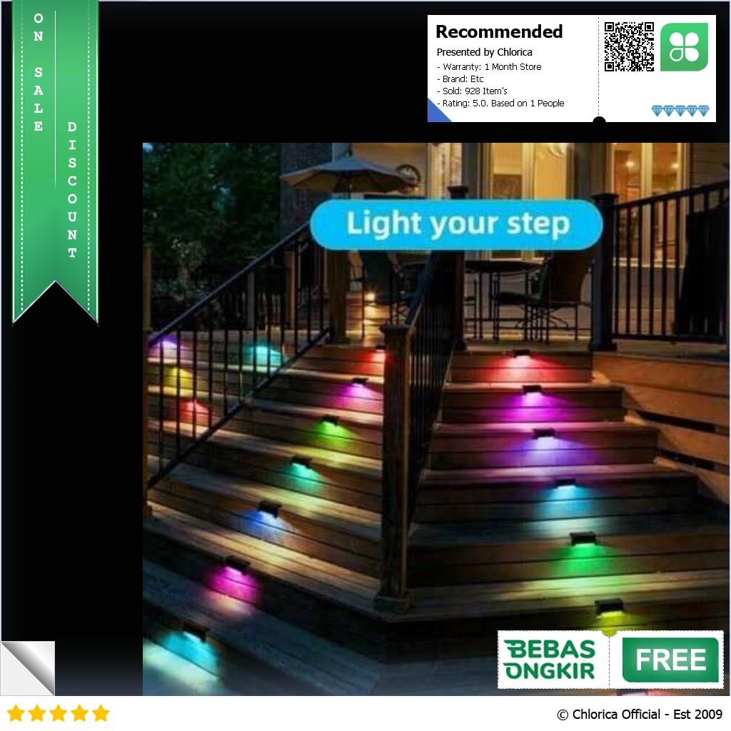 YANKE Lampu Taman Hias Pagar Balustrade Light Solar IP65 RGB 4 PCS YA80