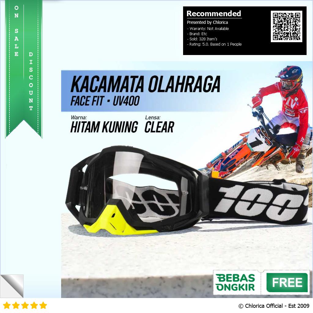 WJL Kacamata Olahraga Unisex Motocross MTB ATV Ski Goggles Fit Face UV400