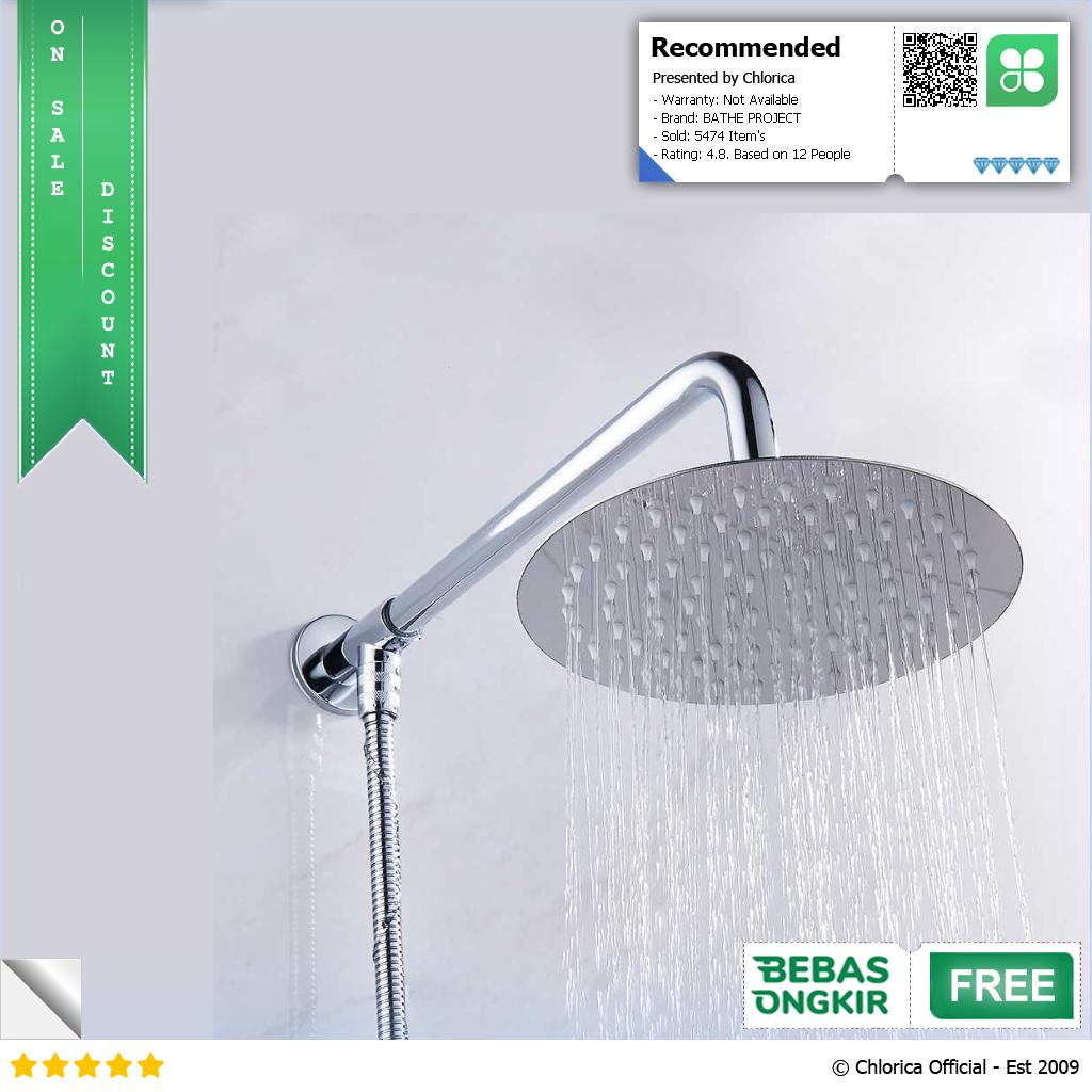 BATHE PROJECT Kepala Head Shower Mandi Rainfall Stainless Steel Round Cosmo 200