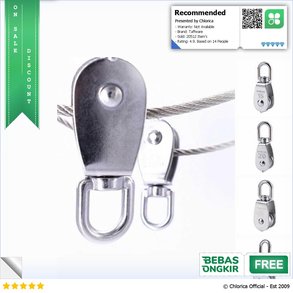 Taffware Katrol Kerekan Mini Serbaguna Swivel Pulley Stainless Steel